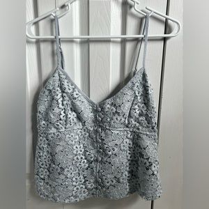 Blue lace top